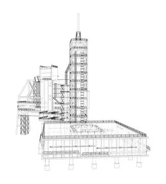 Launch pad whithout Space Rocket Stock Illustration