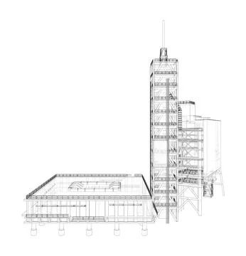 Launch pad whithout Space Rocket Stock Illustration
