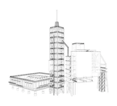 Launch pad whithout Space Rocket Stock Illustration