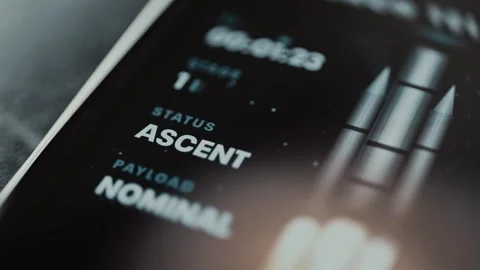 Launch panel pairs ascent status with nominal payload Stock Footage 344106003