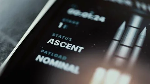 Launch panel pairs ascent status with nominal payload Stock Photos