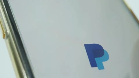 Launch the Paypal application from your mobile smartphone with one touch Stock Footage 161396164
