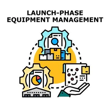 Launch phase equipment management concept vector illustration イラスト素材