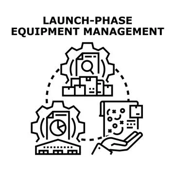 Launch phase equipment management concept vector illustration Stock Illustration
