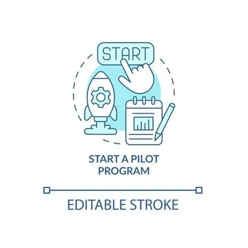 Launch a pilot program concept icon 스톡 일러스트
