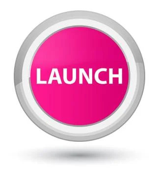 Launch prime pink round button Stock Illustration