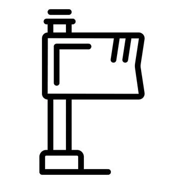 Launch project flag icon outline vector. Creative target Stock Illustration
