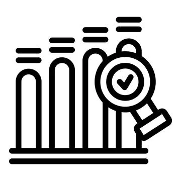 Launch project graph chart icon outline vector. Report target Illustrazione stock