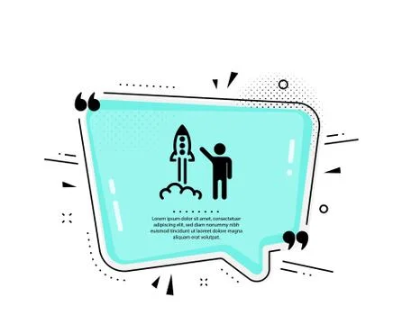 Launch project icon. Startup rocket sign. Vector Stock Illustration