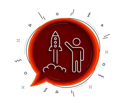 Launch project line icon. Startup rocket sign. Vector Stockillustratie