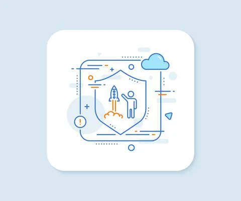 Launch project line icon. Startup rocket sign. Vector Stock Illustration