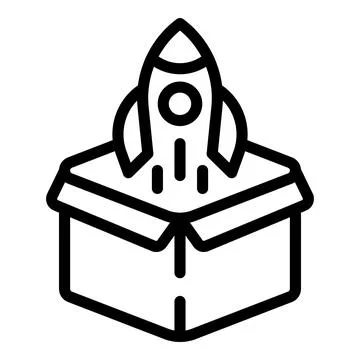 Launch project rocket icon outline vector. Creative app Stock Illustration