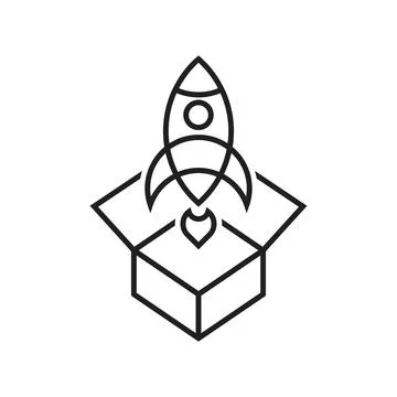 Launch project vector icon design template Stock Illustration