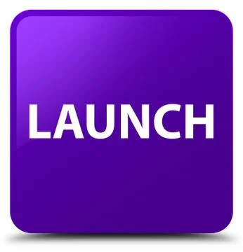 Launch purple square button Stock Illustration