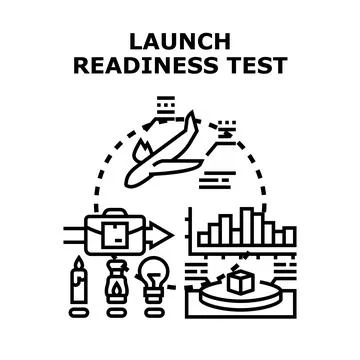 Launch readiness test planning business concept Stock Illustration