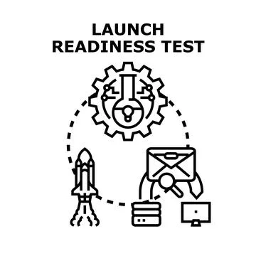 Launch readiness test for project development process Illustrazione stock