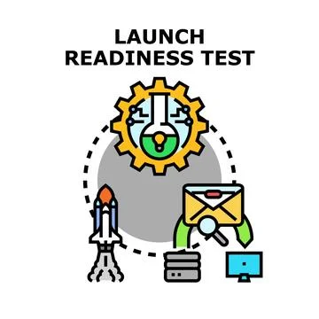 Launch readiness test for project development process 库存插图