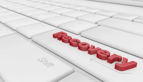 Launch recovery mechanisms 3d rendering Illustrazione stock