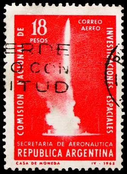 Launch of a Rocket in Chamical (La Roja), International Year of the Quiet S.. Stock Photos