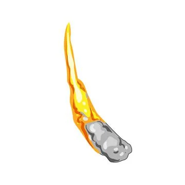 Launch rocket fire trail cartoon vector illustration Illustrazione stock
