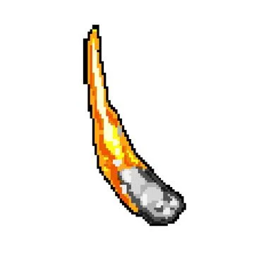 Launch rocket fire trail pixel art vector illustration Stockillustratie