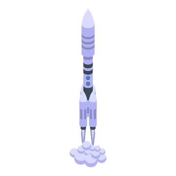 Launch rocket icon isometric vector. Space spaceship Stock Illustration