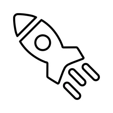Launch, rocket icon. Outline vector. Stock Illustration