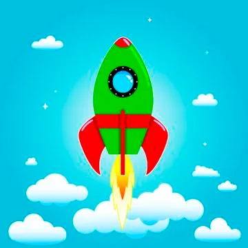 Launch rocket Stock Illustration