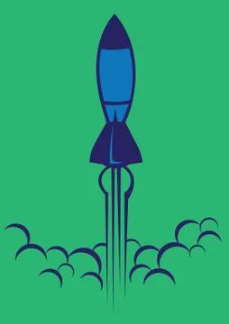 Launch rocket Stock Illustration