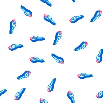 Launch rocket isometric icon seamless pattern イラスト素材