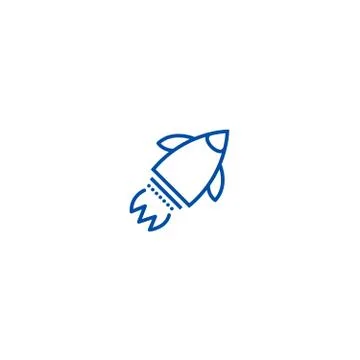 Launch rocket line icon concept. Launch rocket flat vector symbol, sign, outline Stock Illustration