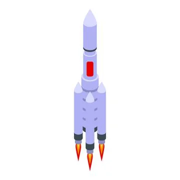 Launch rocket mission icon isometric vector. Start shuttle Stock Illustration