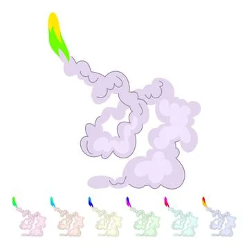 Launch rocket smoke trail vector cartoon graphic Stock Illustration