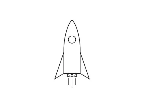 Launch, rocket, startup icon. Vector illustration, flat design. Illustrazione stock