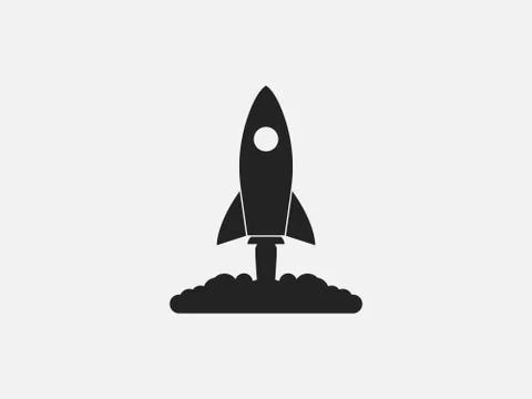 Launch, rocket, startup icon. Vector illustration, flat design. Stock Illustration