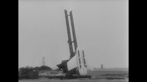 Launch set up for Enzian surface to air rocket Stock Footage 103383981