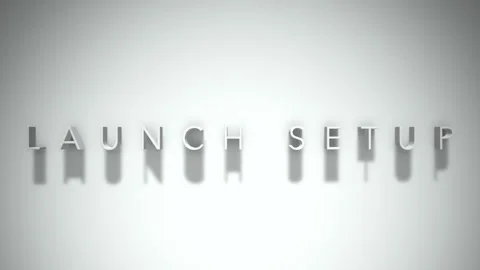 Launch setup 3D title animation white text on a white background Stock Footage 299749993