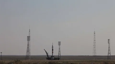 The launch of the Soyuz TMA-04M spacecraft. Baikonur /Kazakhstan. May 12, 2012. Stock Footage