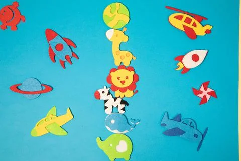 The launch into space. Flying rocket through the clouds. Start up of the space Stock Photos