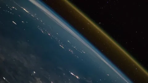 Launch of a Space Rocket as Seen from the Space Station. 库存影片 263134641