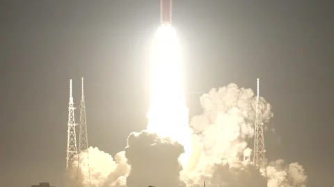 Launch of a Space Rocket with a Spacecraft Video stock 250179199