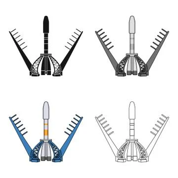 Launch of the spaceship. Space technology single icon in cartoon style vector Stock Illustration