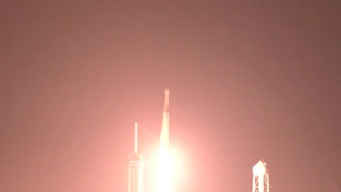 Launch of SpaceX Dragon Crew-8 mission spacecraft Endeavour on a Falcon 9 rocket Stock Footage 289728752