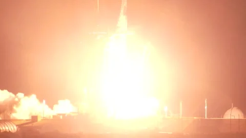 Launch of SpaceX Dragon Crew-8 mission spacecraft Endeavour on a Falcon 9 rocket Stock Footage 289728753