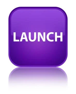 Launch special purple square button Stock Illustration