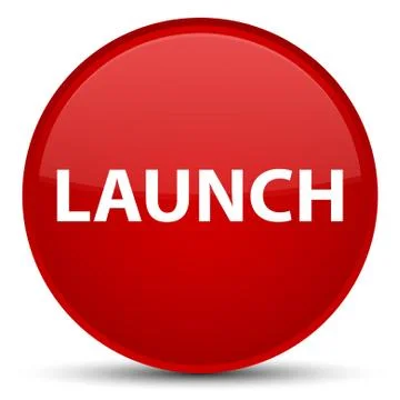 Launch special red round button Stock Illustration