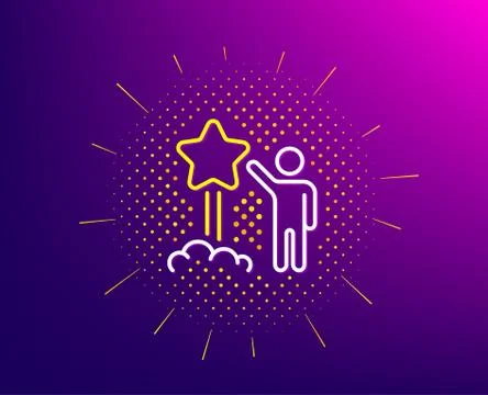 Launch star line icon. Feedback rating sign. Vector Stock Illustration