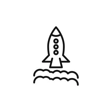 Launch Startup project icon logo sign vector outline Stock Illustration
