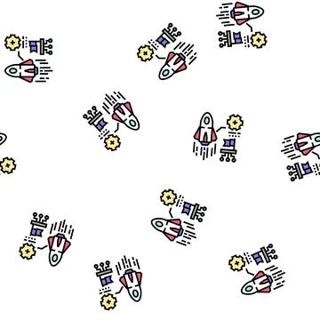 Launch startup vector seamless pattern Stock Illustration