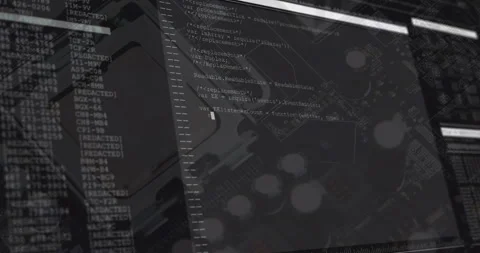 On launch transparent overlay panel sliding over circuit board and scrolling Stock-Footage 314531362